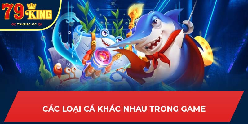 Các loại cá khác nhau trong game